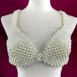 Faux Pearl Beaded Bra top